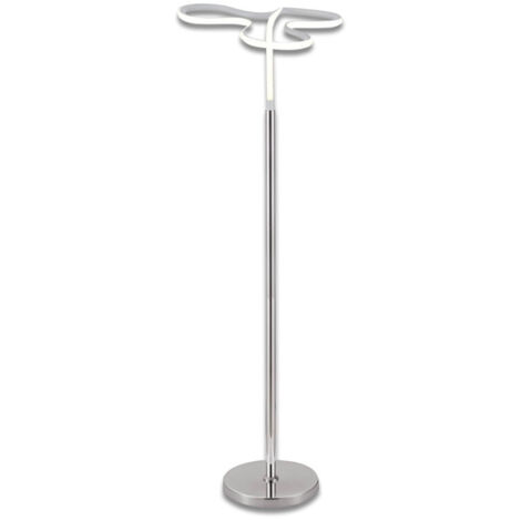 Lampadaire LED 166 cm design trèfle pied métal chromé - CLOVER