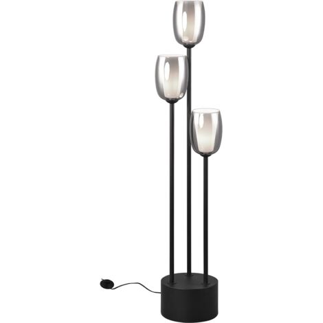 Lampadaire led 3xe14 verre fume blanc noir - trio select - barret