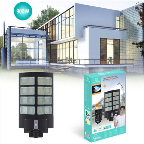 Lampadaire Led 900w Panneau Solaire Capteur Crépusculaire Ip67 Led-8471