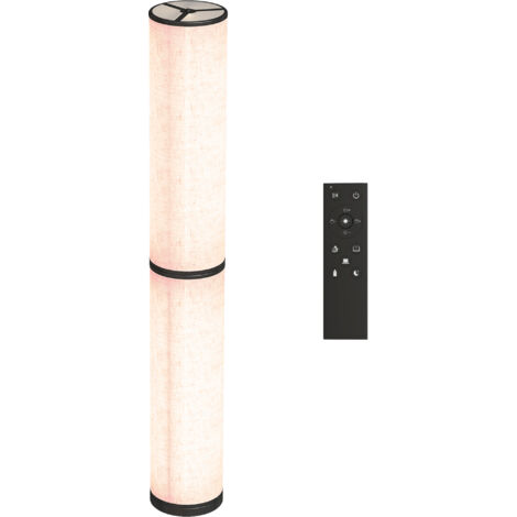 Lampadaire LED à intensité variable, lampe sur pied salon avec télécommande magnétique, Ø 20 x 135 cm, beige