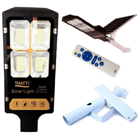Lampadaire Led à Panneau Solaire De 200 Watts Avec Support De Télécommande Xj-96200