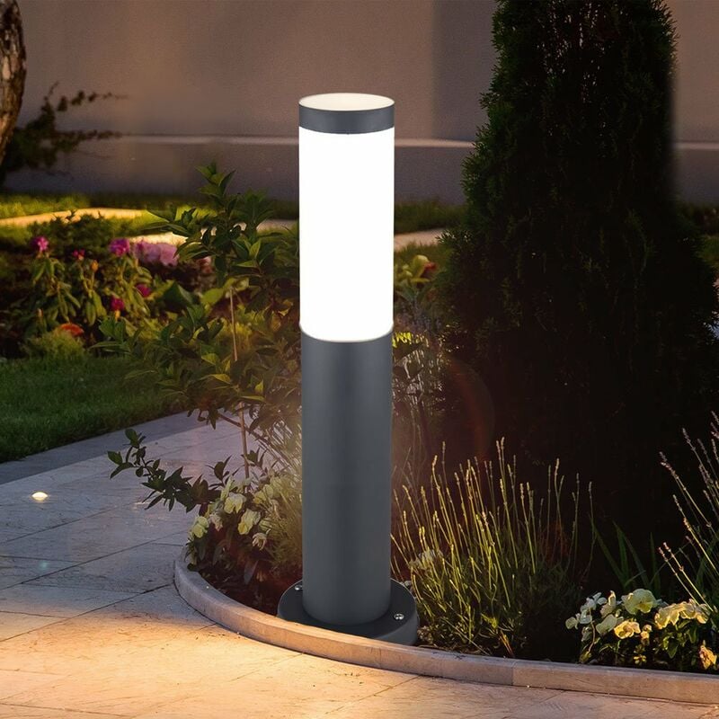 Lampe sur pied d'allée d'éclairage d'allée de jardin à base d'acier inoxydable dans un ensemble comprenant des ampoules led
