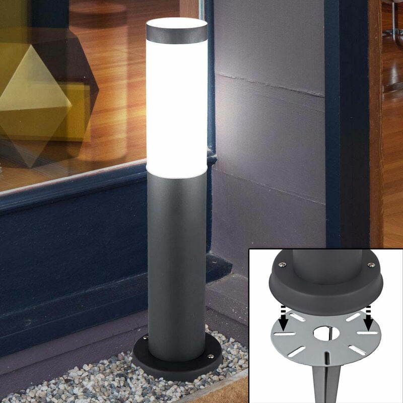 Luminaire à base en acier inoxydable, piquet de sol, éclairage d'allée de jardin, lampe de prise debout dans un ensemble comprenant des ampoules LED