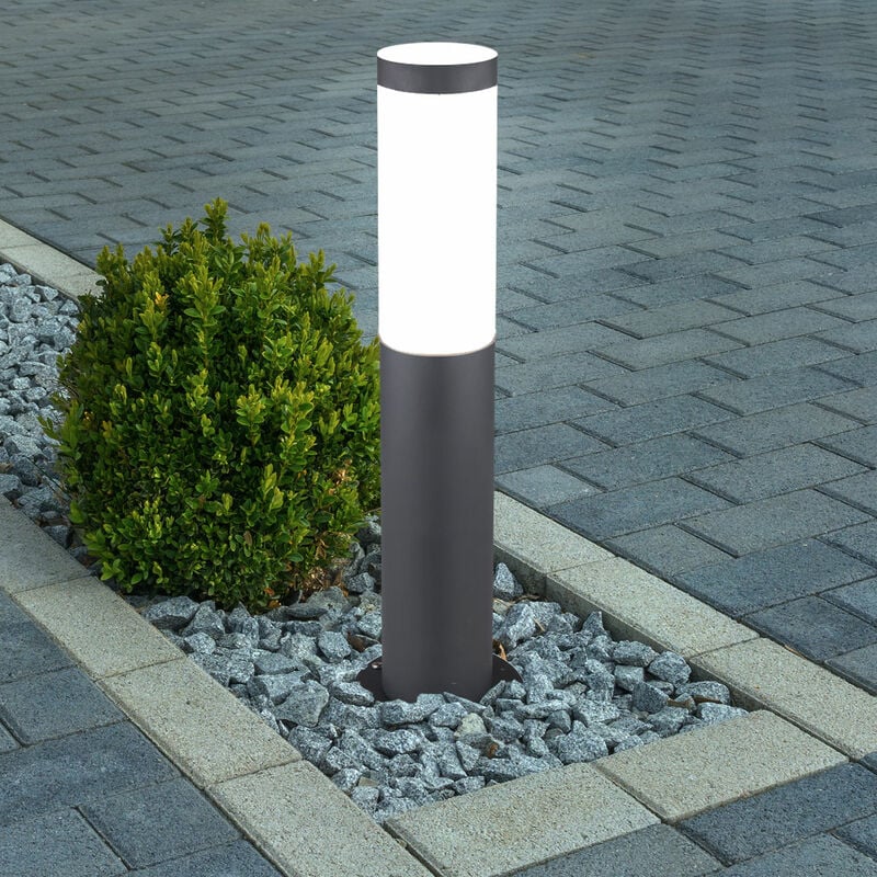 Lampe sur pied en acier inoxydable Lampe d'extérieur pour éclairage de jardin anthracite dans un ensemble comprenant des ampoules led