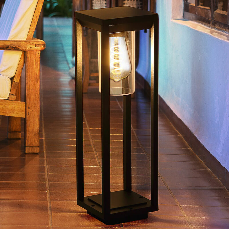 Lampadaire ALU éclairage extérieur lampadaire de jardin FILAMENT lanterne dans un ensemble comprenant des ampoules LED