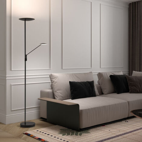 Lampadaire Led Avec Liseuse Daphné Noir
