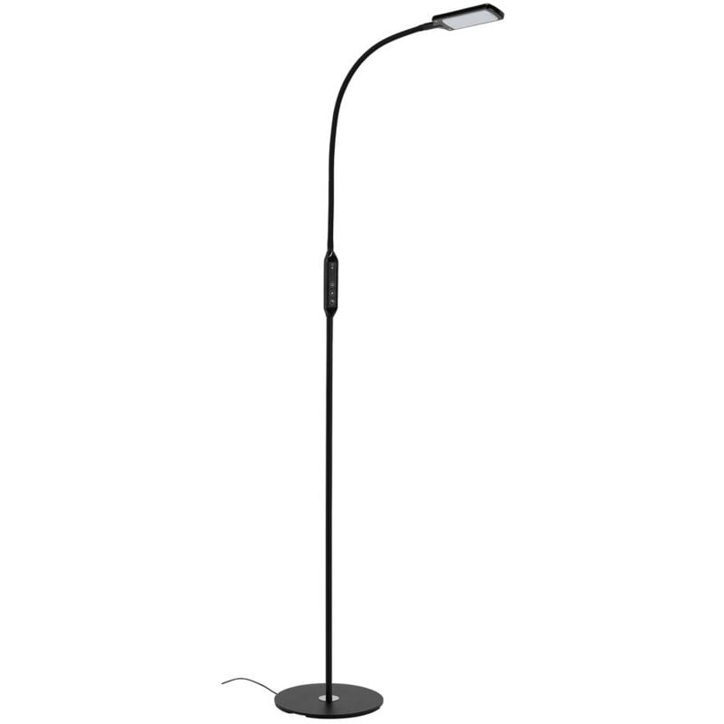 Briloner - Lampadaire led leuchten office remote, 8 w, 700 lm, IP20, noir, métal-plastique, intensité lumineuse variable, avec télécommande, cct, ø