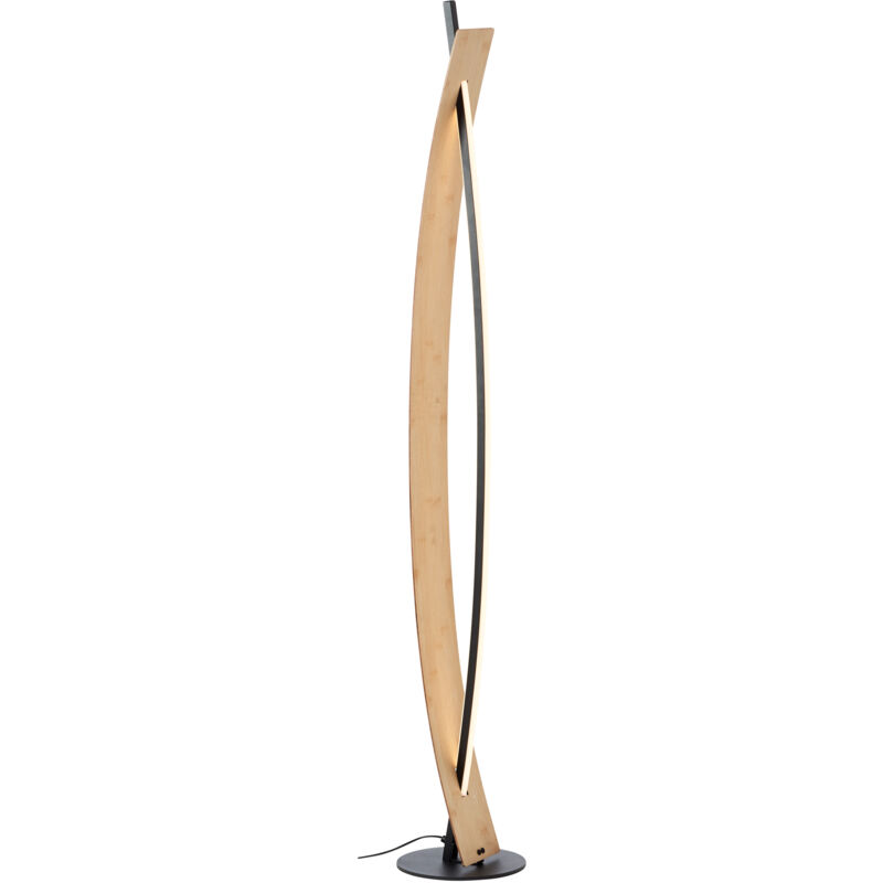 Lampadaire led Brilliant Visby Lampadaire led, 120 cm, 2000 lm, 3000 k, métal/bambou, noir/naturel Lampadaire led Brilliant Visby Lampadaire led, 120 cm, 2000 lm, 3000 k, métal/bambou, noir/naturel