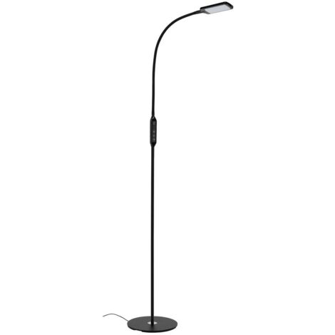 Lampadaire LED BRILONER LEUCHTEN OFFICE REMOTE, 8 W, 700 lm, IP20, noir, métal-plastique, intensité lumineuse variable, avec télécommande, CCT, Ø 24 cm