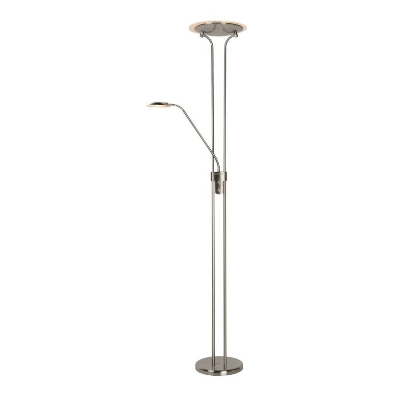 Lampadaire Led dimmable avec liseuse Champion chrome brossé Lucide