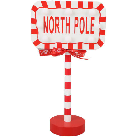 Lampadaire LED de noël en bois, signe du pôle nord, veilleuse de table à piles pour la maison, le bureau, décoration de fête de vacances