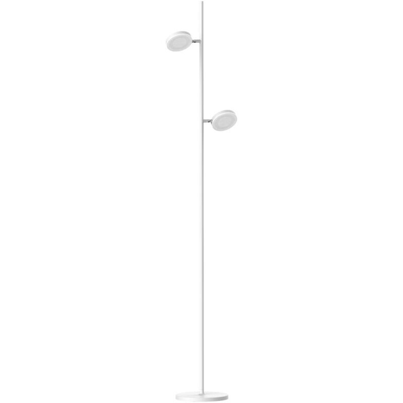 Lampadaire design, Lampadaire led declic 2 Blanc en Metal Aluminor