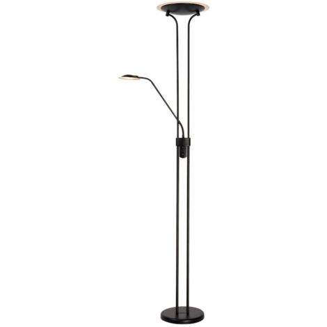 Lampadaire Led dimmable avec liseuse Champion noir - Lucide
