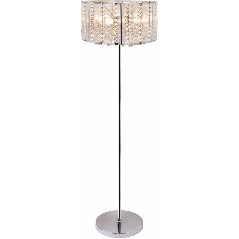 Lampadaire plafonnier salon cristal chrome lumière dans un ensemble comprenant des ampoules LED