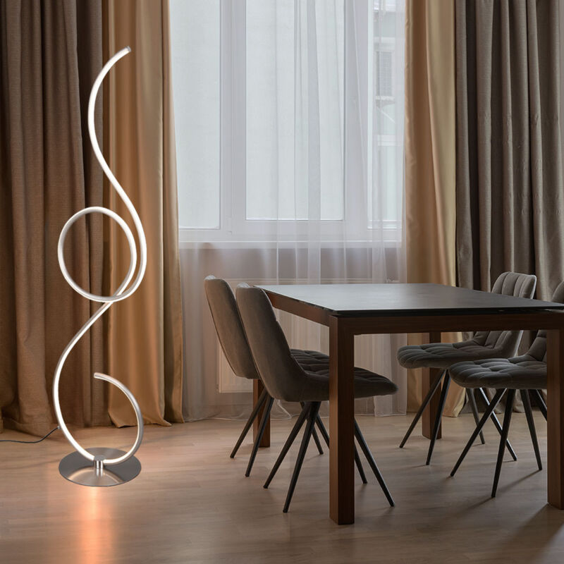 Lampadaire led lampadaire design dimmable lampadaire de salon argenté, interrupteur au pied cct, 23W 2700lm 2700K 4000K 6000K, h 118 cm