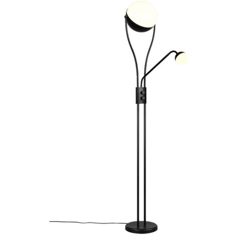 Lampadaire LED, lampe de bureau, métal, noir, dimmable, flexible, H 180 cm