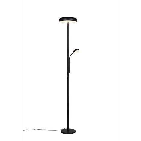 Lampadaire LED lampe de bureau noir dimmable télécommande H 183 cm
