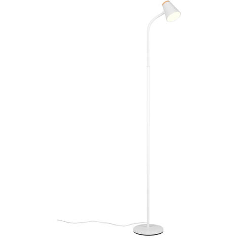 Lampadaire LED, lampe sur pied, lampe de lecture, blanc, flexible, H 145 cm