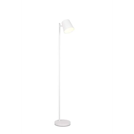 Lampadaire LED, lampe sur pied, lampe de lecture, métal, blanc, SMD, fonctionnement sur batterie, H 125 cm