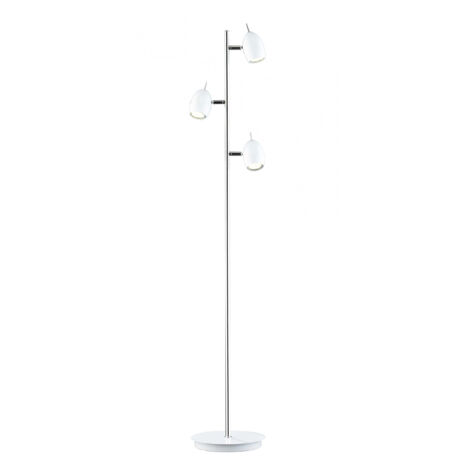 Lampadaire LED MEGAMAN Quincy 3 Abat-Jours Pied Blanc 2,5W