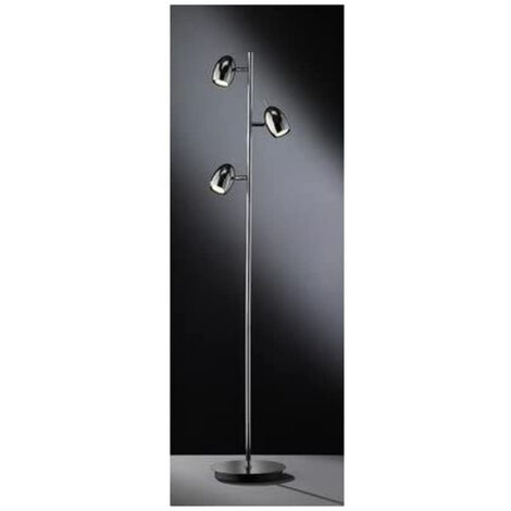 Lampadaire LED Quincy MEGAMAN 3 Abat-Jours Pied NoirChrome