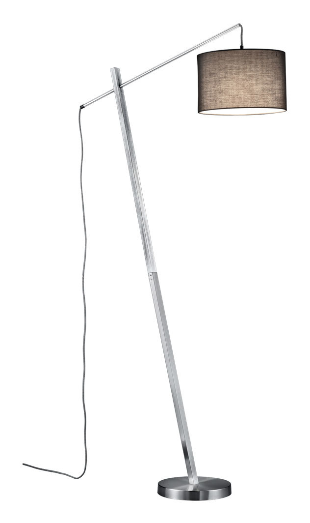Lampadaire design télécommandé spot textile gris lampadaire dimmable dans un set comprenant des ampoules LED RGB