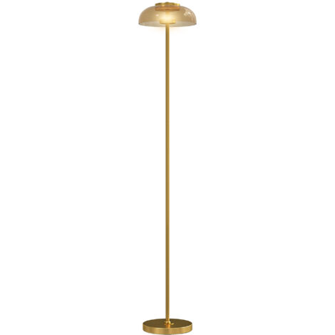 Lampadaire LED Salon, Lumière Chaude 3000K, Interrupteur au Pied, 25x25x134 cm, Laiton