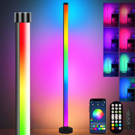Lampadaire LED sur Pied d'Angle RGB 16M Couleurs ,Contrôle App/Telecommande ,Synchronisation Musicale, pour Salon/Fête