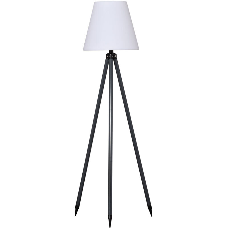 Lampadaire led Extérieur Solaire Métal rgb Kefre avec Batterie usb Rechargeable Gris