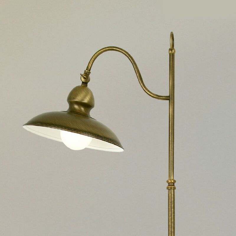 Lam S.r.l. - Lampadaire lm-6975 1p e27 led classique rustique en métal bruni plat réglable lampadaire intérieur