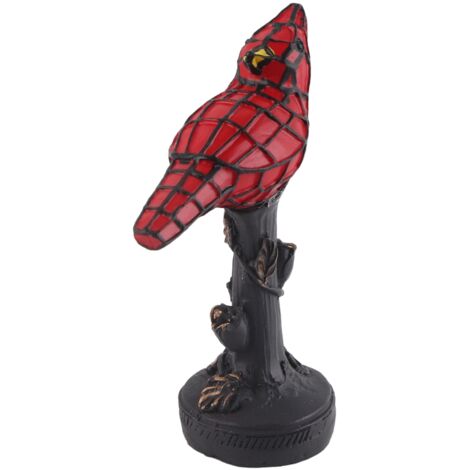 Lampadaire [LUXHOME] NV-01 Lampadaire de cristal antique Cardinal Red Bird avec base bronze rond ornée et designs réalistes en résine (15cm) - 1 unité