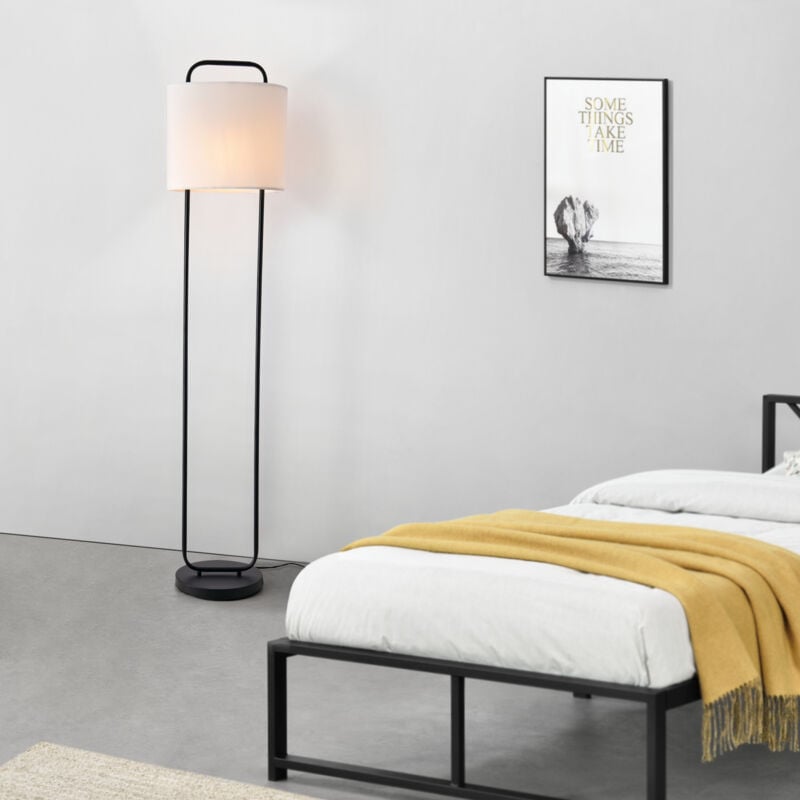 Lampadaire Meløy E27 hauteur 162 cm noir blanc Lux.pro