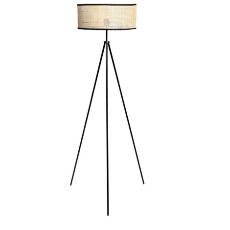 Lampadaire métal bambou Yuca noir H150 - Noir