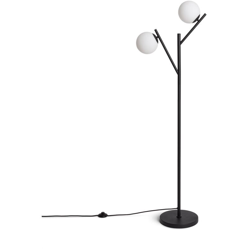 Lampadaire Métal et Verre Balts Noir