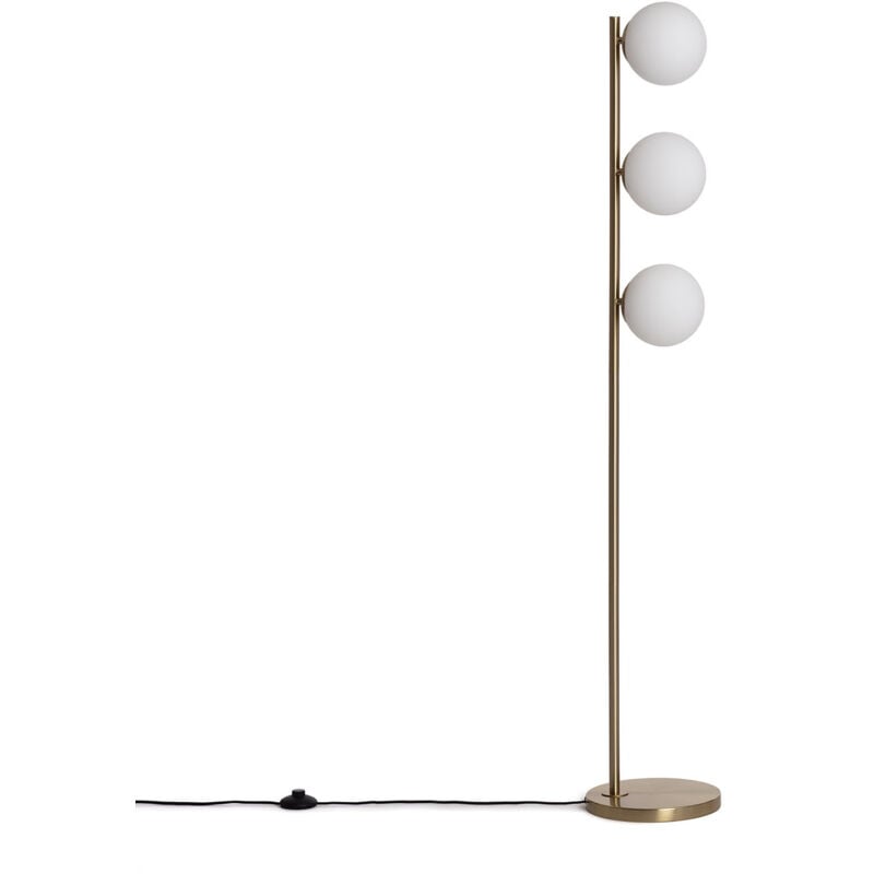 Lampadaire Métal et Verre Moonlight Brass 3 Spots Doré