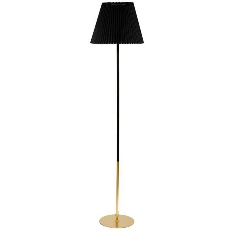 Lampadaire métal tissu noir Aurelia H143