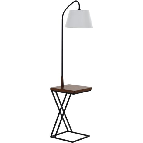 Lampadaire moderne avec chargeur sans fil et tête flexible pour salon, chambre et bureau, 36 x 36 x 165 cm