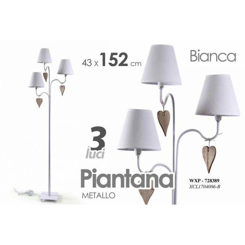 Lampadaire moderne blanc 152 cm style shabby Lampadaire moderne blanc 152 cm style shabby