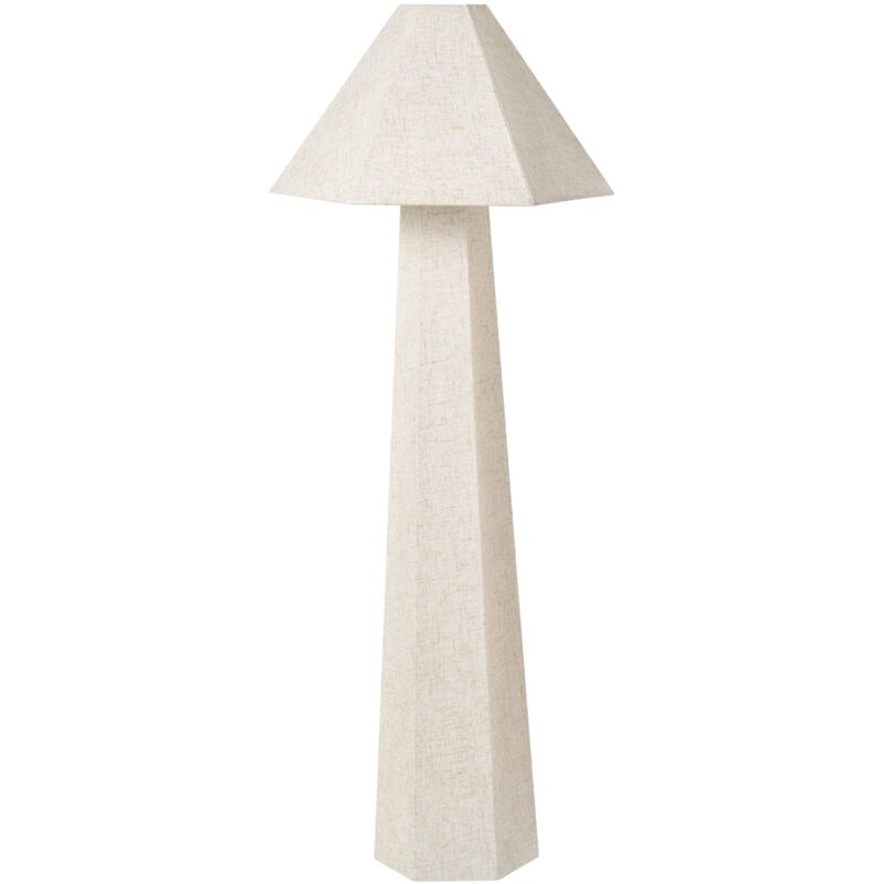 Beliani – Lampadaire moderne en tissu lin synthétique beige clair – Abat-jour PVC – Hauteur 104 cm – Éclairage doux pour salon et chambre