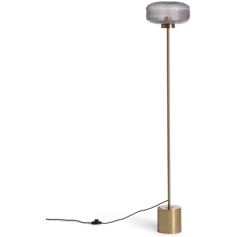 Lampadaire Métal et Verre Windsor Doré