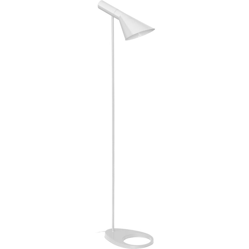 Lampadaire Nalan - Acier Blanc Acier, Metal - Blanc
