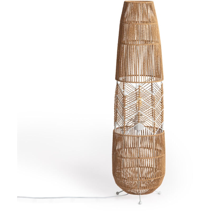Ledkia - Lampadaire Papier Tressé Satie Naturel