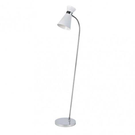 Lampadaire petra 1xe27 blanc/chrome 139x39x25 cm réglable