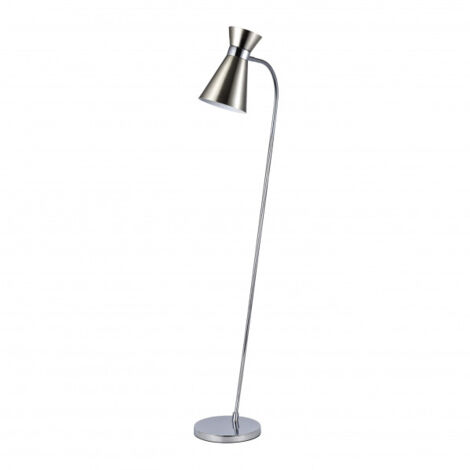 Lampadaire petra 1xe27 nickel/chrome 139x39x25 cm orientable