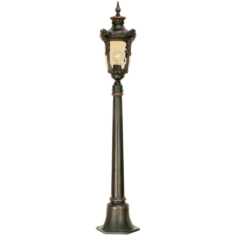 Philadelphia - Borne d'extérieur à 1 lumière, taille moyenne, bronze vieilli IP44, E27 - Elstead