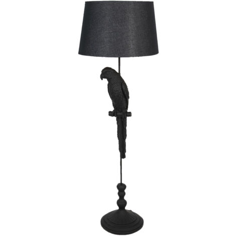 Lampadaire piétement forme oiseau 40x40x121 cm en polyrésine noir