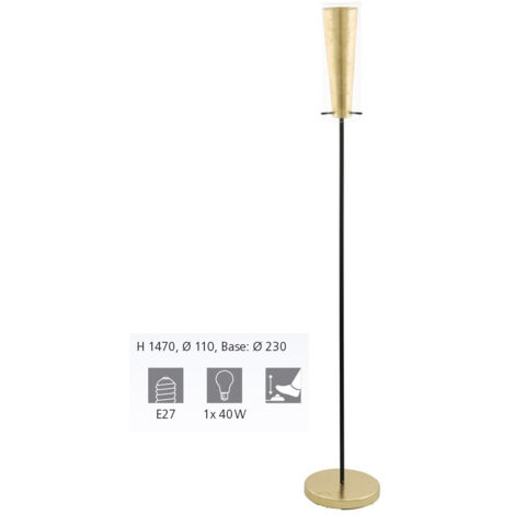 Lampadaire Pinto Gold - Noir