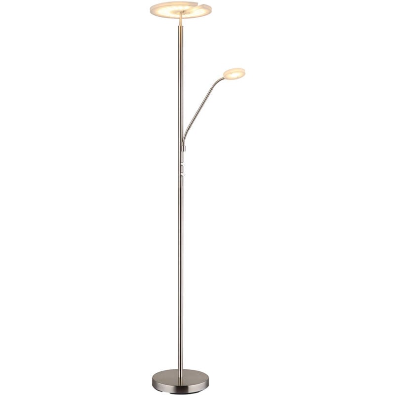Lampadaire plafonnier projecteur liseuse led Flexospot variateur rotatif verre nickel mat