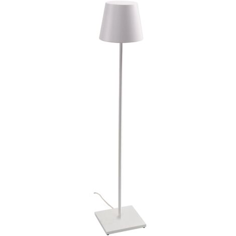 Lampadaire Poldina Blanc 230V avec prise Lampadaire 28x150cm Design Moderne en Aluminium