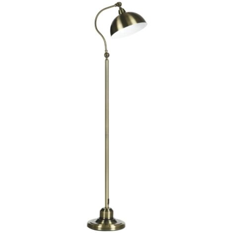 Lampadaire rétro en forme d'arc avec abat-jour orientable, culot E27 aspect laiton, pour le salon et la chambre à coucher